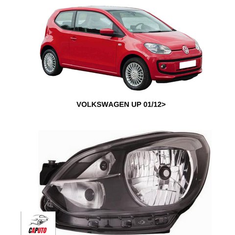 FARO SX H4 PREDISPOSIZIONE REGOLATORE ELETTRICO VOLKSWAGEN UP 01/12>PARABOLA NERA - BORDO NERO