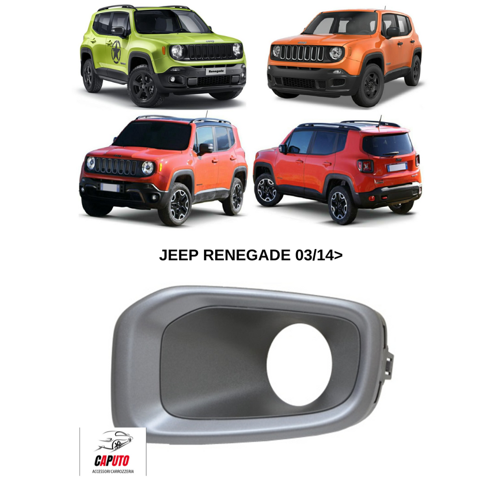 GRIGLIA PARAURTI ANTERIORE/SX C/FENDINEBBIA NERA-GRIGIA JEEP RENEGADE 03/14>