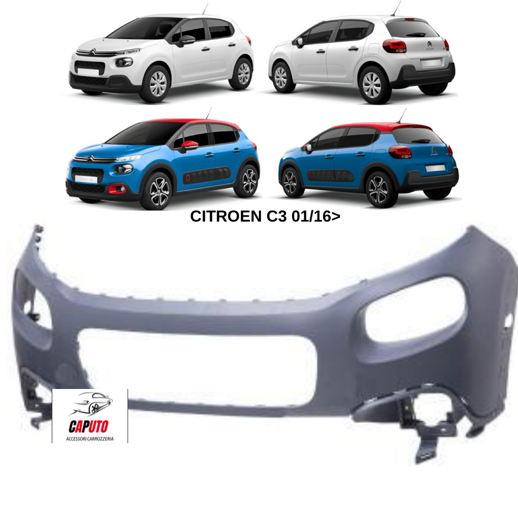 PARAURTI ANTERIORE PRIMERIZZATO C/FORI MODANATURA CITROEN C3 01/16>