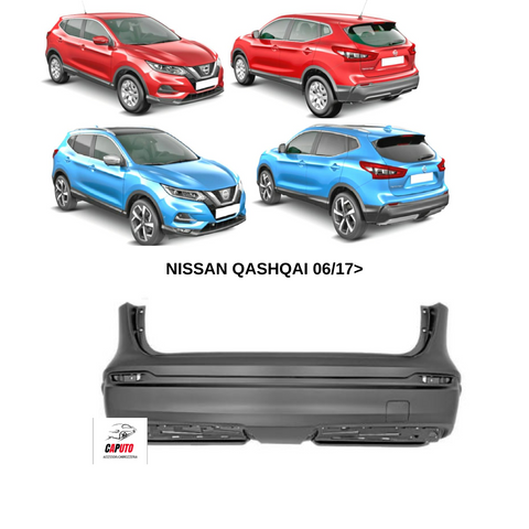 PARAURTI POSTERIORE PRIMERIZZATO CON FORI MODANATURA NISSAN QASHQAI 06/17> -TUV-