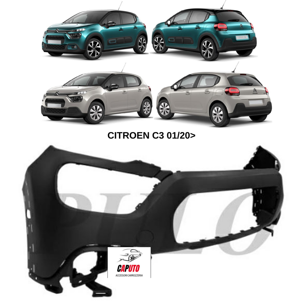 PARAURTI ANTERIORE PRIMER+FORI TERMINALI PER CITROEN C3 01/2020>