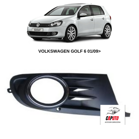 GRIGLIA PARAURTI ANTERIORE/DX CON CORNICE FENDINEBBIA CROMATA VOLKSWAGEN GOLF 6 01/09>