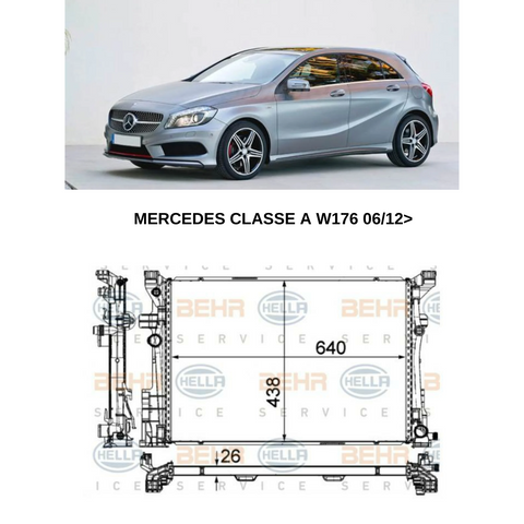 RADIATORE ACQUA PER MERCEDES CLASSE A/ CLASSE B